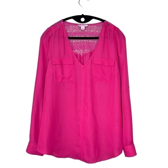 Candies hot pink blouse top - Picture 1 of 8